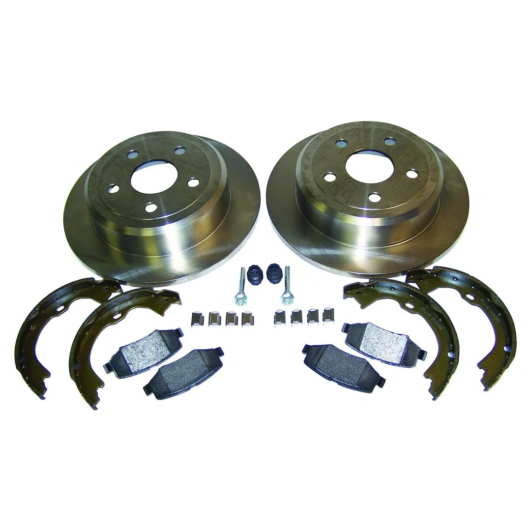 52060147K – CROWN AUTO Brake Kit, OE Replacement Semi-Metallic Pads Without Caliper With Pads/ Rotors/ Parking Brake ...